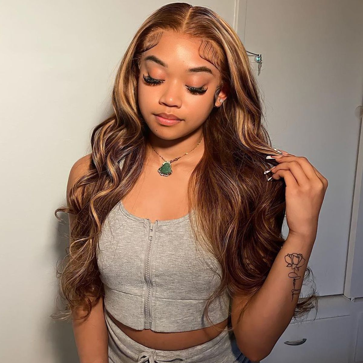 4x4 Lace Closure Wig Human Hair P427 Body Wave Density