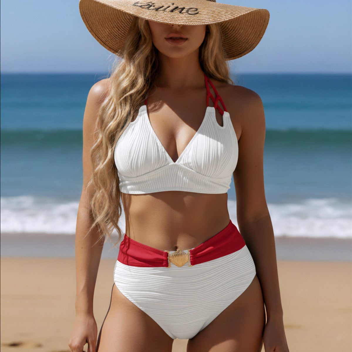 Bikini Swimwear European And American Style Halter-Neck Lace-Up Sexy Womens Swimsuit