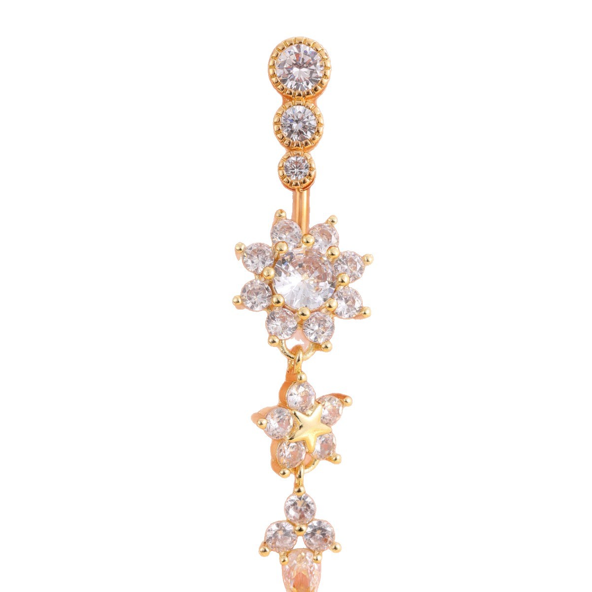 Round Zircon Navel Piercing Jewelry For Body Piercing