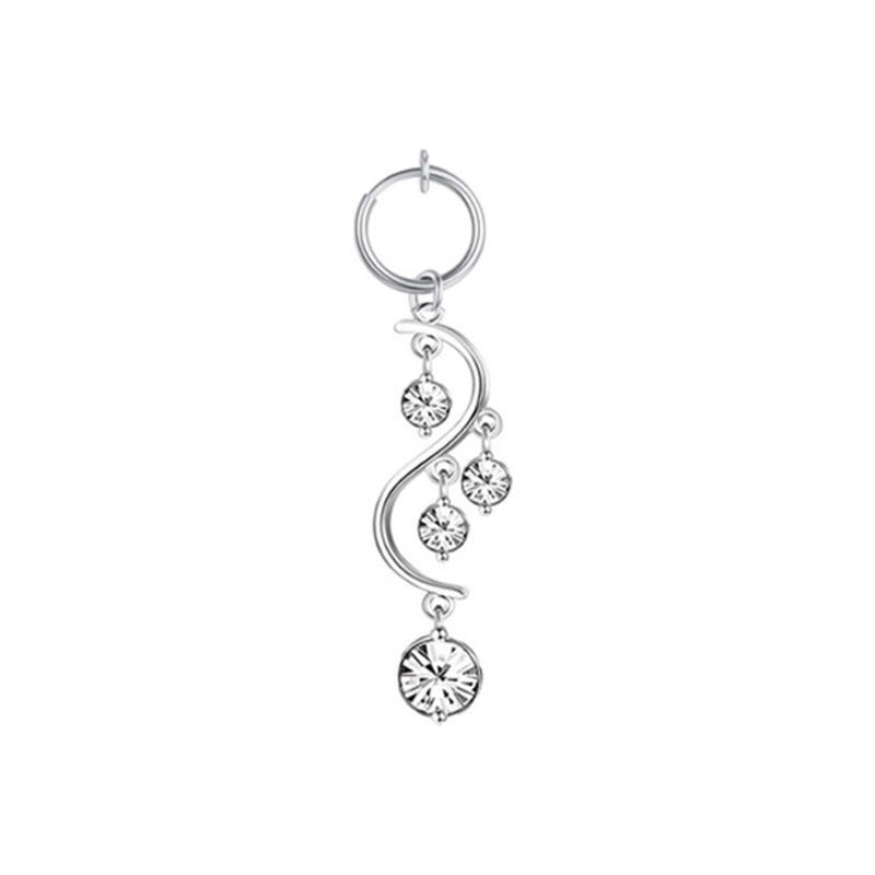 Fashion Moon Heart Pendant Crystal Belly Ring Body Piercing Jewelry