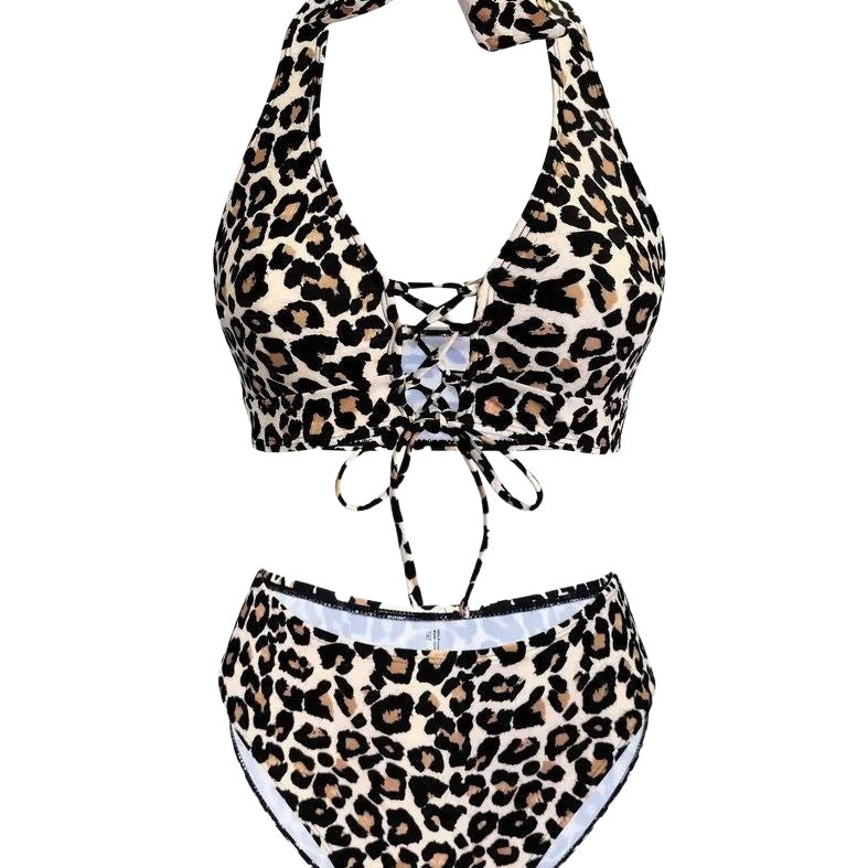Womens High-Waisted Sexy Bikini Two-Piece Swimsuit