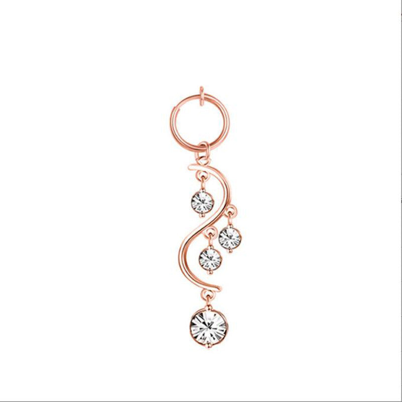 Fashion Moon Heart Pendant Crystal Belly Ring Body Piercing Jewelry