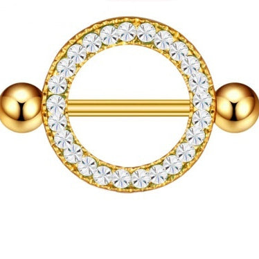 Popular Dripping Bee Adhesive Nail Human Body Piercing Accessories Zircon Cat Nipple Ring