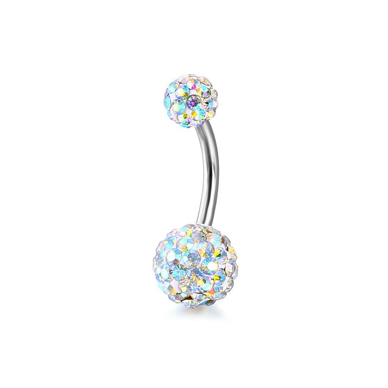 Navel Stud Full Diamond Ball Belly Ring Human Body Piercing Accessories