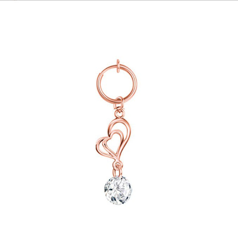 Fashion Moon Heart Pendant Crystal Belly Ring Body Piercing Jewelry
